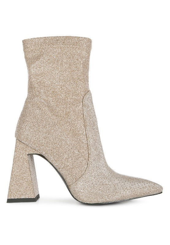 Hustlers Shimmer Block Heeled Ankle Boots - Premium Boots from Rag Company - Just $68! Shop now at Ida Louise Boutique
