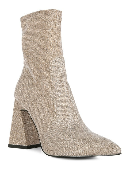 Hustlers Shimmer Block Heeled Ankle Boots - Premium Boots from Rag Company - Just $68! Shop now at Ida Louise Boutique