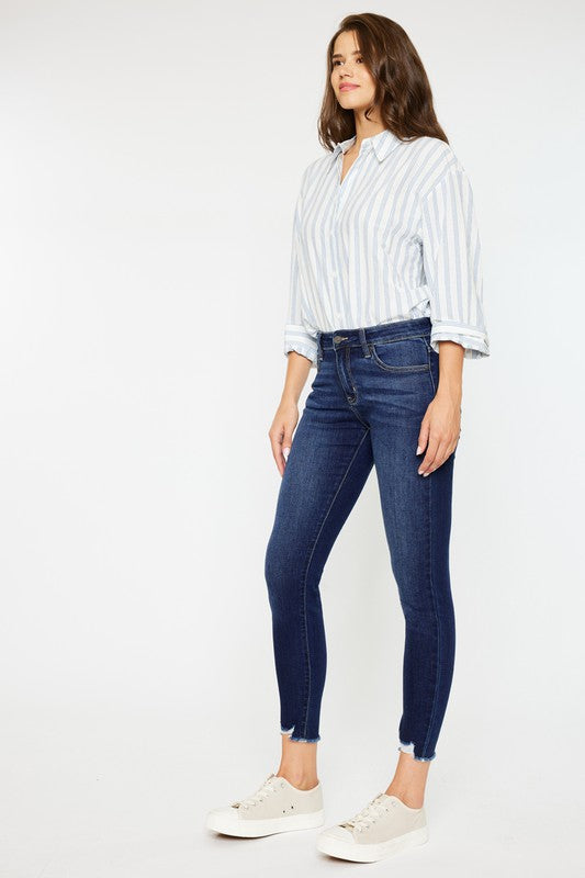 Mid RIse Ankle Skinny Jeans - Premium  from Kan Can USA - Just $74! Shop now at Ida Louise Boutique