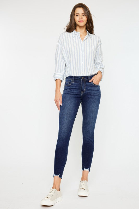 Mid RIse Ankle Skinny Jeans - Premium  from Kan Can USA - Just $74! Shop now at Ida Louise Boutique