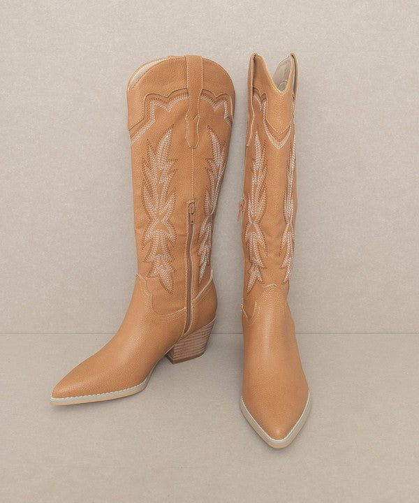 Oasis Society Ainsley - Embroidered Cowboy Boot - Premium Cowboy boots from Oasis Society - Just $74! Shop now at Ida Louise Boutique