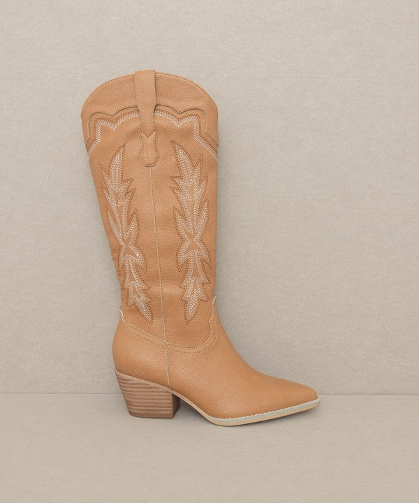 Oasis Society Ainsley - Embroidered Cowboy Boot - Premium Cowboy boots from Oasis Society - Just $74! Shop now at Ida Louise Boutique