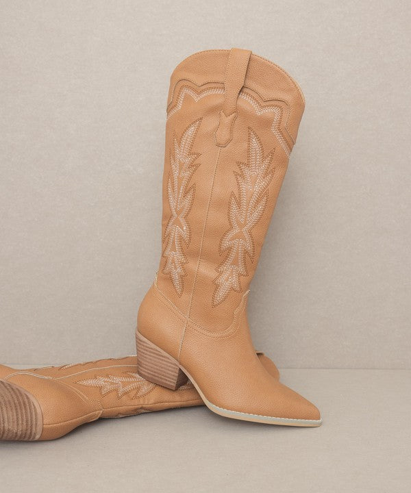 Oasis Society Ainsley - Embroidered Cowboy Boot - Premium Cowboy boots from Oasis Society - Just $74! Shop now at Ida Louise Boutique