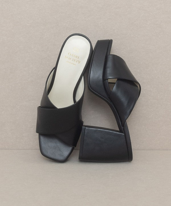 Carmen - Chunky Platform Mule Heel - Premium Sandals from Oasis Society - Just $65! Shop now at Ida Louise Boutique
