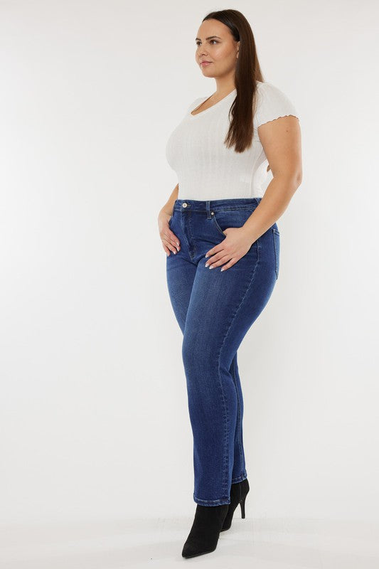 Plus Size Slim Straight Dark Wash Jeans - Premium Jeans from Kan Can USA - Just $70! Shop now at Ida Louise Boutique