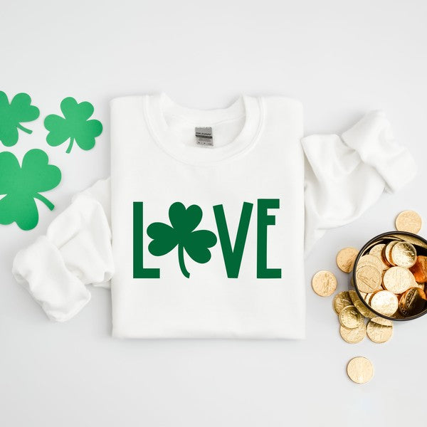 Love Clover Graphic Sweatshirt - Premium Sweatshirt from Olive and Ivory Wholesale - Just $50! Shop now at Ida Louise Boutique