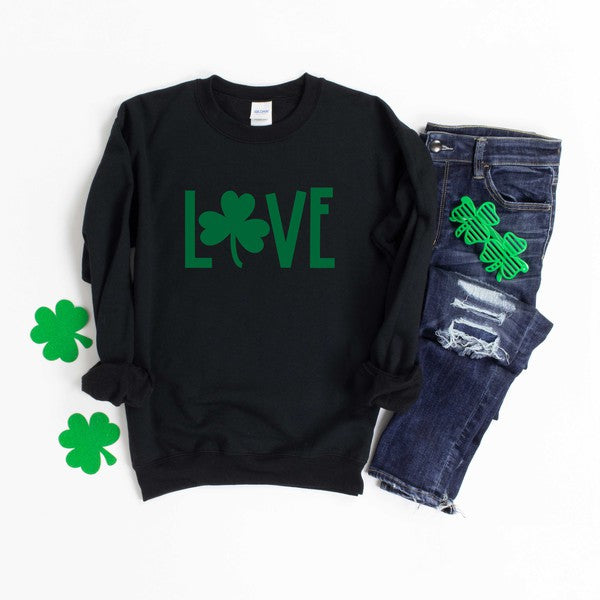 Love Clover Graphic Sweatshirt - Premium Sweatshirt from Olive and Ivory Wholesale - Just $50! Shop now at Ida Louise Boutique