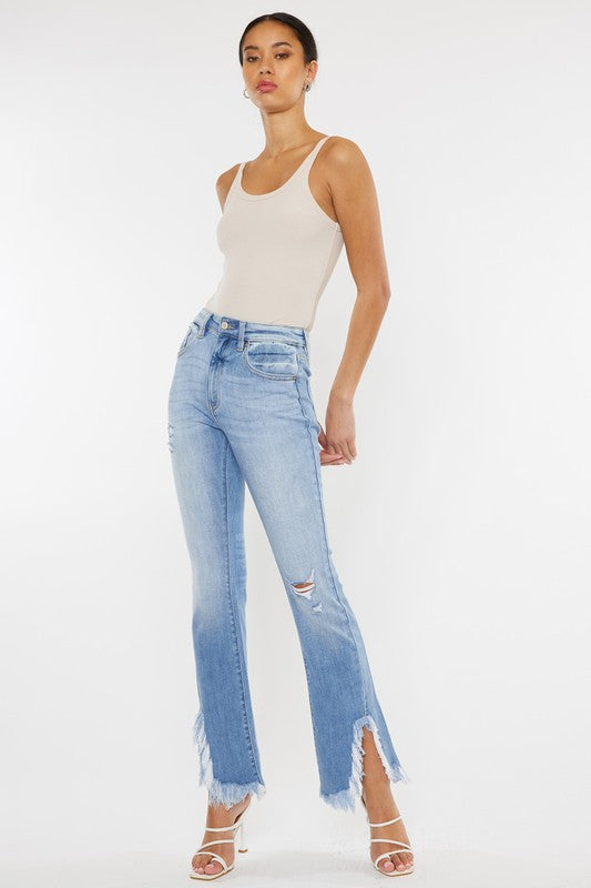 KanCan High Rise Leg Distress Bootcut Jeans - Premium Jeans from Kan Can USA - Just $70! Shop now at Ida Louise Boutique