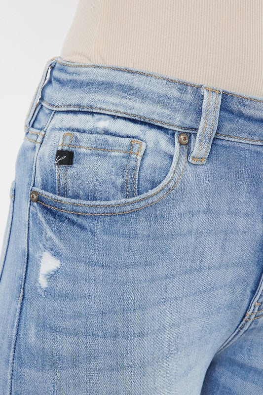 KanCan High Rise Leg Distress Bootcut Jeans - Premium Jeans from Kan Can USA - Just $70! Shop now at Ida Louise Boutique