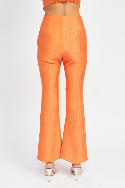 Women's Flare Orange High Rise Pants with Crop Leg - Premium Jeans from Emory Park - Just $62! Shop now at Ida Louise Boutique