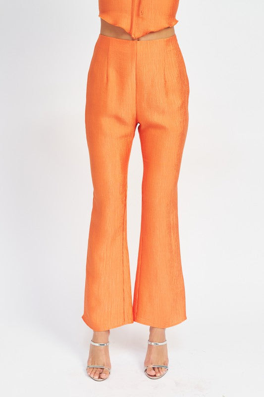 Women's Flare Orange High Rise Pants with Crop Leg - Premium Jeans from Emory Park - Just $62! Shop now at Ida Louise Boutique