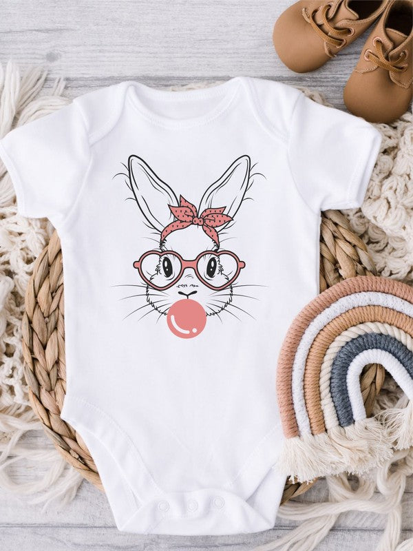 Bunny with Bubble Gum Baby Onesie - Premium onesie from Ocean and 7th - Just $24! Shop now at Ida Louise Boutique