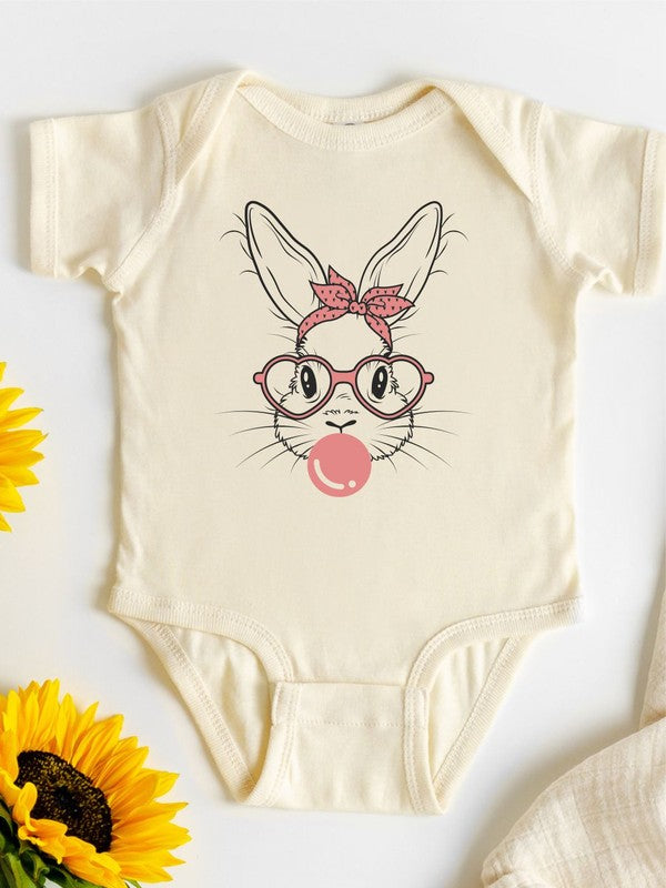 Bunny with Bubble Gum Baby Onesie - Premium onesie from Ocean and 7th - Just $24! Shop now at Ida Louise Boutique