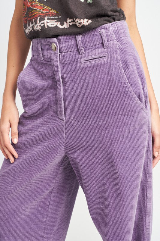 Purple Wide Leg Corduroy Pants with  Pockets - Premium Pants from Emory Park - Just $70! Shop now at Ida Louise Boutique