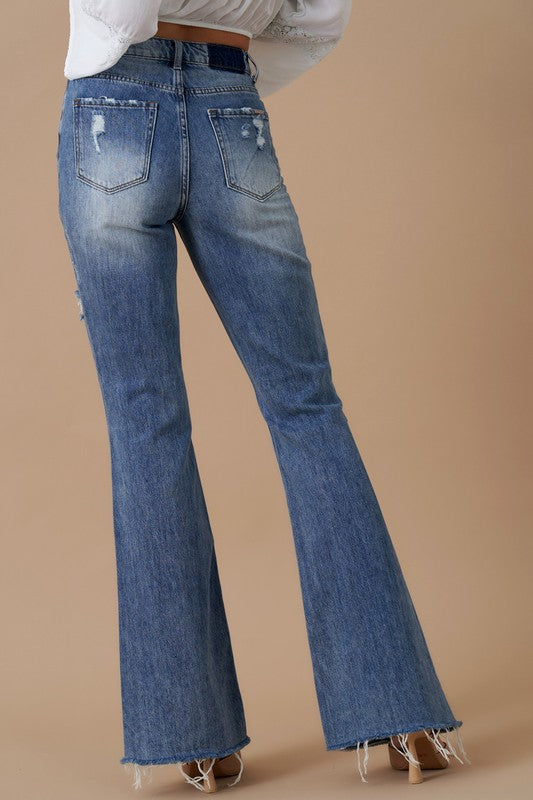 Insane Gene High Rise Split Front Flare Jeans - Premium Jeans from Insane Gene - Just $74! Shop now at Ida Louise Boutique