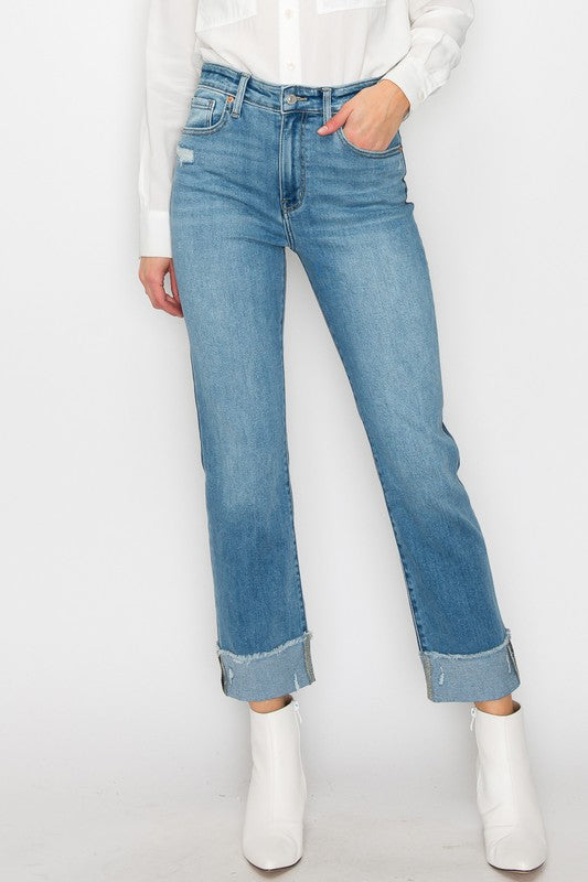 Plus Size High Rise Straight Jeans - Premium Jeans from Artemis Vintage - Just $76! Shop now at Ida Louise Boutique