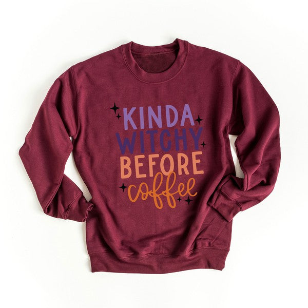 Kinda Witchy Before Coffee Graphic Sweatshirt - Premium Sweatshirt from Olive and Ivory Wholesale - Just $48! Shop now at Ida Louise Boutique