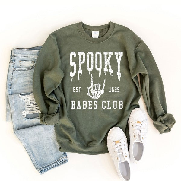 Spooky Babes Club Graphic Sweatshirt - Premium  from Olive and Ivory Wholesale - Just $48! Shop now at Ida Louise Boutique