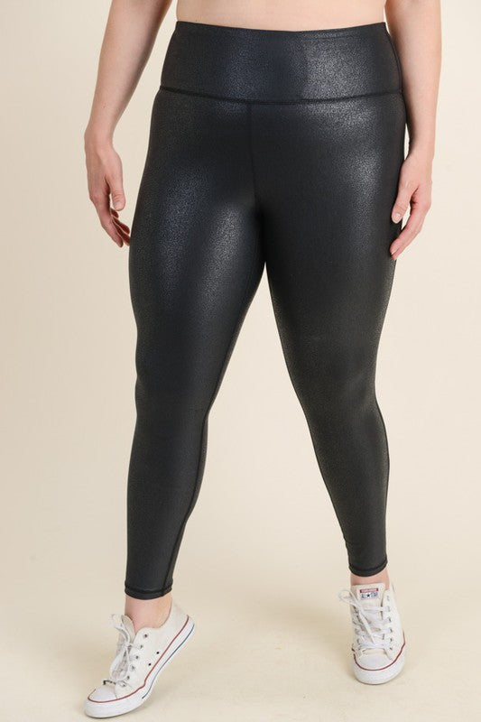 Curvy OG Foil High Waist Leggings - Premium  from Mono B - Just $42! Shop now at Ida Louise Boutique