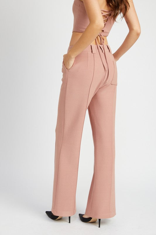 Front Seam Women’s Dress Pants in Blush - Premium  from Emory Park - Just $65! Shop now at Ida Louise Boutique
