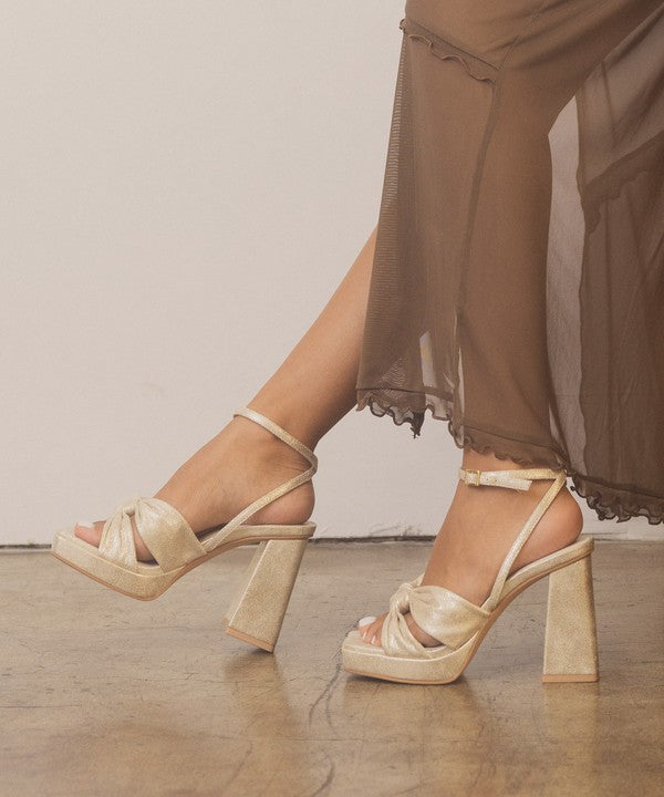 OASIS SOCIETY Zoey - Knotted Band Platform Heels - Premium Heels from Oasis Society - Just $66! Shop now at Ida Louise Boutique