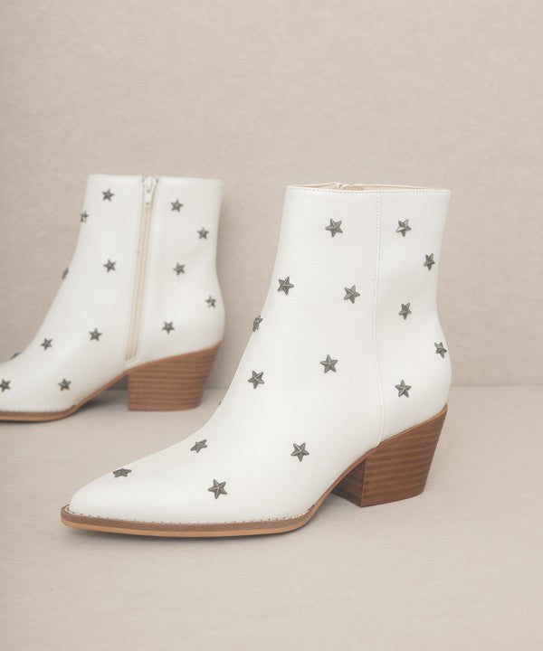 Star Studded Heeled Western Pointed Toe Boots - Premium Booties from Oasis Society - Just $72! Shop now at Ida Louise Boutique