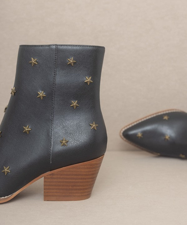 Star Studded Heeled Western Pointed Toe Boots - Premium Booties from Oasis Society - Just $72! Shop now at Ida Louise Boutique