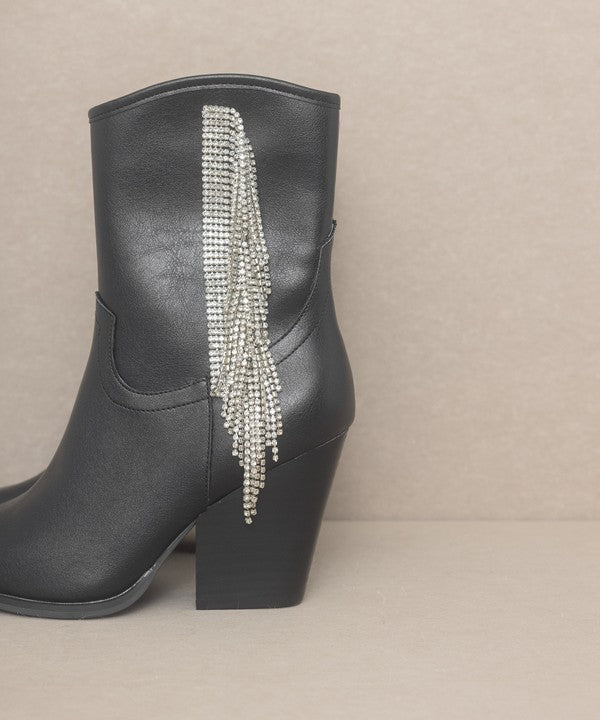 Kai - Rhinestone Fringe Boots - Premium Shoes from Oasis Society - Just $88! Shop now at Ida Louise Boutique