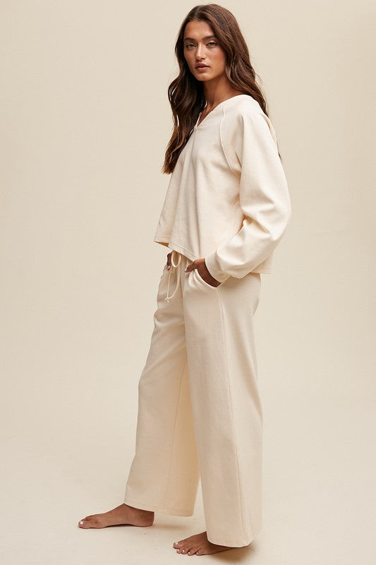 V-neck Sweatshirt and Pants Set - Premium  from Listicle - Just $66! Shop now at Ida Louise Boutique