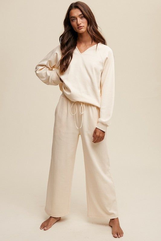 V-neck Sweatshirt and Pants Set - Premium  from Listicle - Just $66! Shop now at Ida Louise Boutique