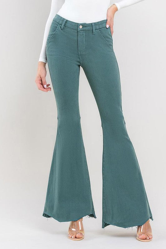 Vervet Green High Rise Super Flare Jeans - Premium Jeans from VERVET by Flying Monkey - Just $70! Shop now at Ida Louise Boutique