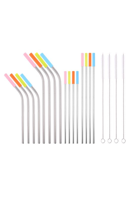 Reusable Metal Straw 20 Pcs Set & Silicone Tip - Premium  from ReeVe - Just $12! Shop now at Ida Louise Boutique