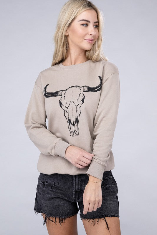 Cow Skull Sweatshirts - Premium Sweatshirt from Lotus Fashion Collection - Just $51! Shop now at Ida Louise Boutique