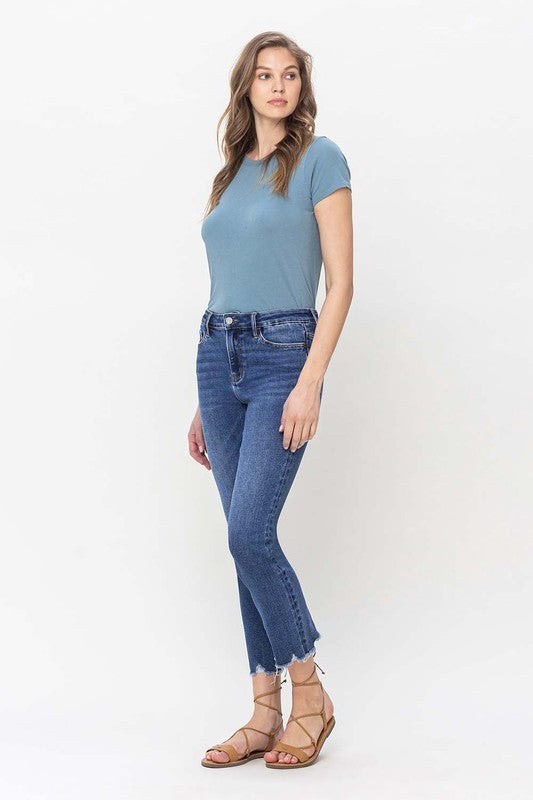 Vervet High Rise Crop Slim Straight Jeans - Premium Jeans from VERVET by Flying Monkey - Just $68! Shop now at Ida Louise Boutique