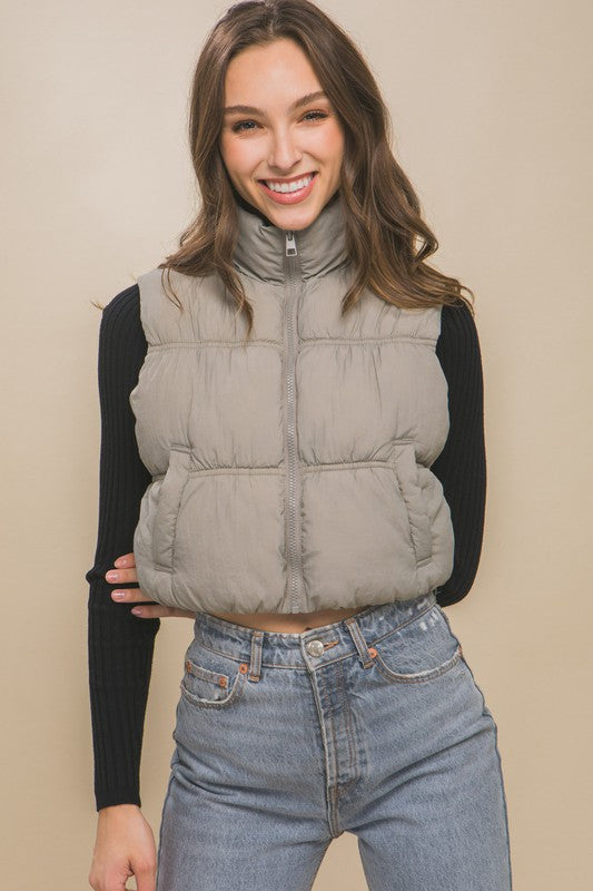 High Neck Puffer Vest - Premium  from Love Tree - Just $42! Shop now at Ida Louise Boutique