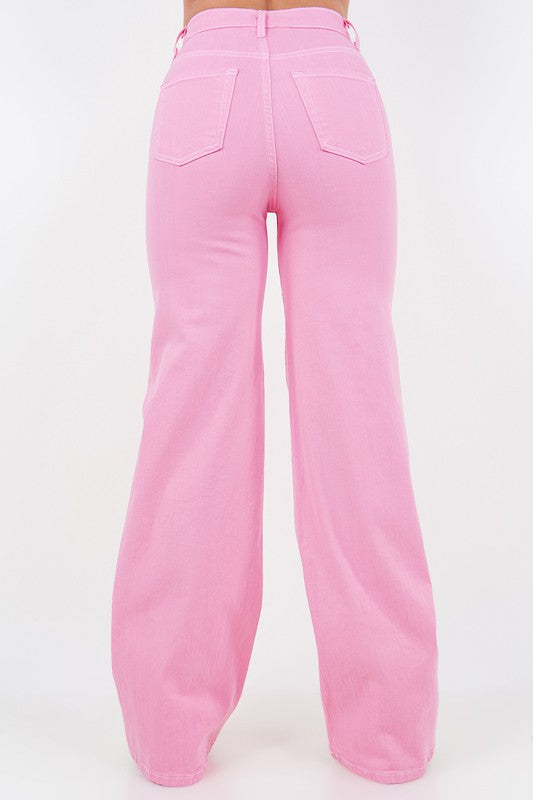 GJG Wide Leg Jean in Bubble Gum - Premium Jeans from GJG Denim - Just $68! Shop now at Ida Louise Boutique