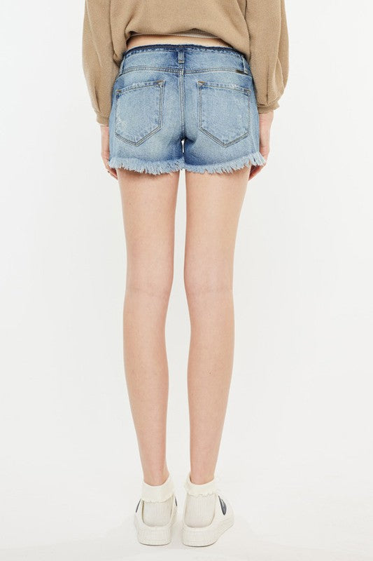 Low Rise WB Detail Button Down Shorts Jeans - Premium Shorts from Kan Can USA - Just $50! Shop now at Ida Louise Boutique