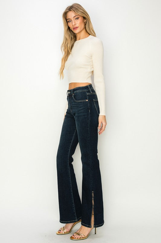 Artemis High Rise Flare Jeans with a Slit - Premium Jeans from Artemis Vintage - Just $76! Shop now at Ida Louise Boutique