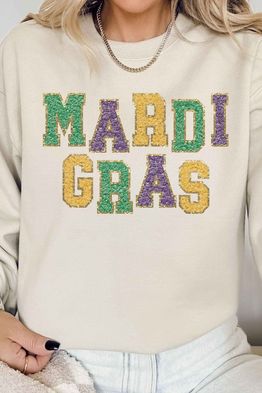 MARDI GRAS Graphic Sweatshirt - Premium Sweatshirt from ALPHIA - Just $50! Shop now at Ida Louise Boutique