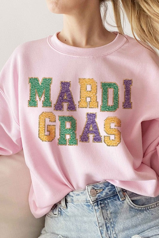 MARDI GRAS Graphic Sweatshirt - Premium Sweatshirt from ALPHIA - Just $50! Shop now at Ida Louise Boutique