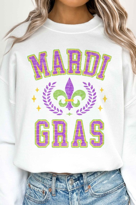 Mardi Gras Oversized Sweatshirt - Premium Sweatshirt from ALPHIA - Just $55! Shop now at Ida Louise Boutique