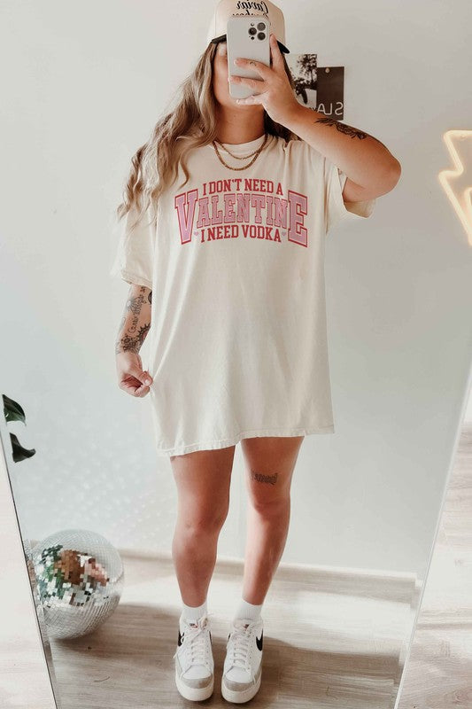 I Need Vodka- Valentine's Oversized Tee - Premium T-Shirt from ALPHIA - Just $36! Shop now at Ida Louise Boutique