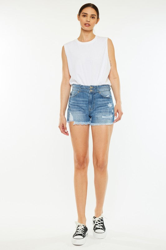 Kancan High Rise Mom Shorts - Premium Shorts from Kan Can USA - Just $50! Shop now at Ida Louise Boutique