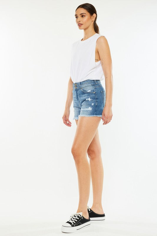 High Rise Mom Shorts - Premium Shorts from Kan Can USA - Just $50! Shop now at Ida Louise Boutique