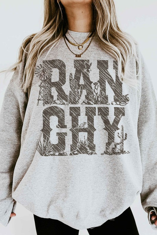 Ranchy Country Western Graphic Sweatshirt - Premium Sweatshirt from ALPHIA - Just $53! Shop now at Ida Louise Boutique