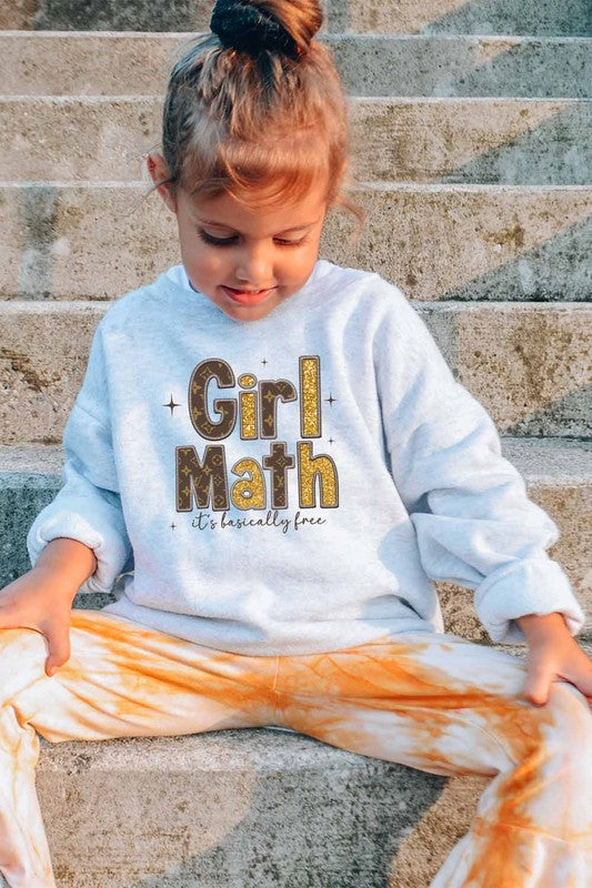 Girl Math Fleece Sweatshirt - Premium Girls Sweatshirt from Amerikan Basics - Just $44! Shop now at Ida Louise Boutique