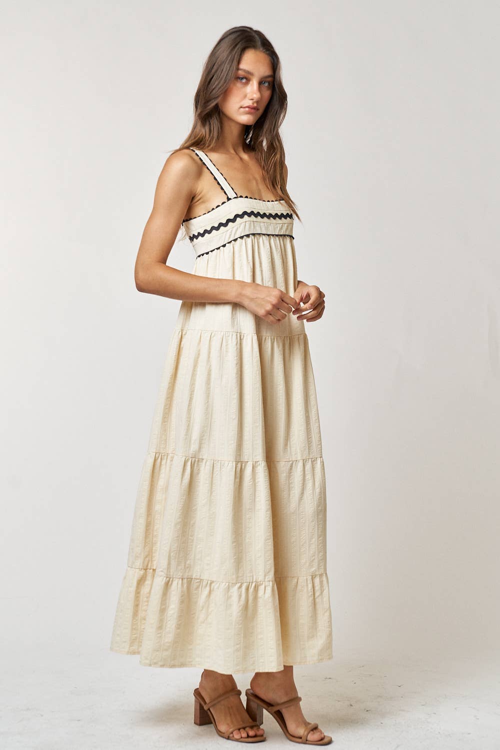Tiered Tan Maxi Dress - Premium Dresses from Lalavon - Just $76! Shop now at Ida Louise Boutique