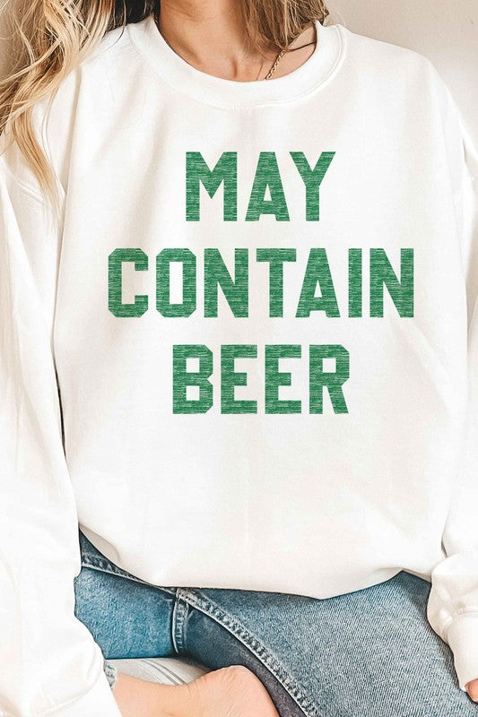 May Contain Beer St. Patrick's Day Sweatshirt - Premium Sweatshirt from ALPHIA - Just $50! Shop now at Ida Louise Boutique