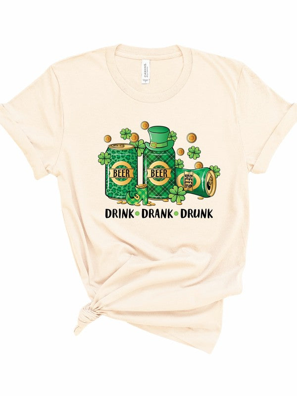 Drink Drank Drunk St Patrick's Day Graphic Tee - Premium  from Ocean and 7th - Just $36! Shop now at Ida Louise Boutique
