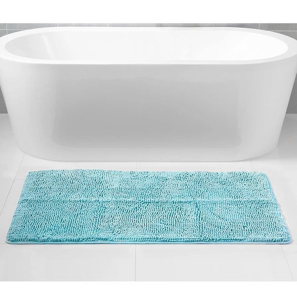 Blue Chenille Bath Mat Soft Bathroom Rug - Premium Bathroom Rug from Home Mart Goods - Just $30! Shop now at Ida Louise Boutique